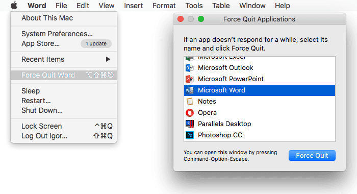 Mac task manager shortcut